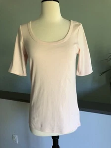 NWT Marks and Spencer Elbow Sleeve T Shirt Top Light Pink Size US Sz 8 (M) - Picture 1 of 12