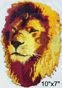Large RASTA Lion face Embroidered Patches 10"x7" iron-on - Picture 1 of 2