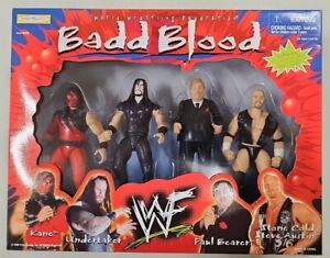 WWF, JAKKS BADD BLOOD FIGURE SET WWE, WCW, ELITE LEGENDS RETRO, 1998. NIB (F62)