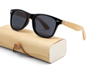 OCCHIALI DA SOLE BAMBU' LEGNO UNISEX LENTI COLORATE CON CUSTODIA - Imagen 1 de 18