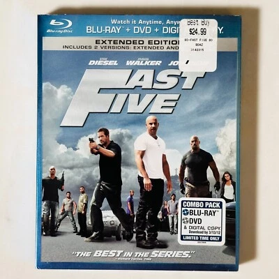 Fast Five - Blu-ray + DVD - Extended Edition - Vin Diesel - Slip Cover BB Stickr - Image 1 of 4
