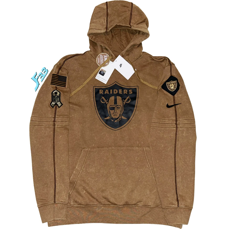 Nike Las Vegas Raiders Salute to Service Men's Club Pullover Hoodie L Authentic