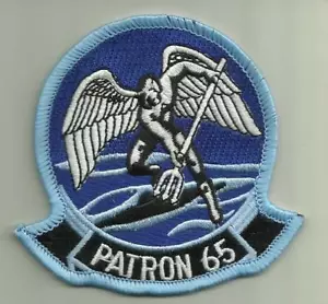 PATRON 65 US NAVY PATCH VP-65 TRIDENTS AEREO PILOTA AVIATORE AEREO EQUIPAGGIO USA - Foto 1 di 2