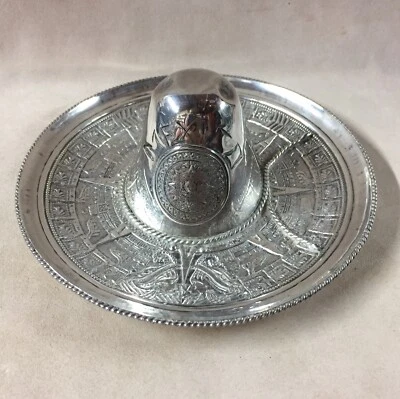 VTG Sterling Silver Sombrero Mexico Large 6.5 Inch Hat Jewelry Key Tray 139 Gr - Image 1 of 4