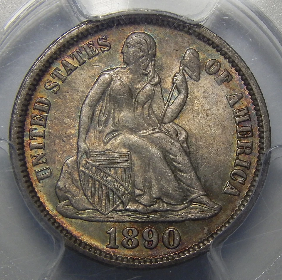 1890 PCGS/CAC MS64 SEATED LIBERTY DIME - Image 1 of 4
