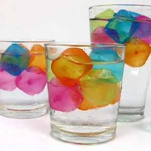 40pk Multicolored Plastic Freezable Ice Cubes Reusable Eco-Friendly Water-Filled - Picture 1 of 7