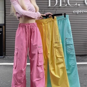 Womens Spring and Autumn New Straight Work Pants Loose High Waist Wide Leg Pants - Picture 1 of 24
