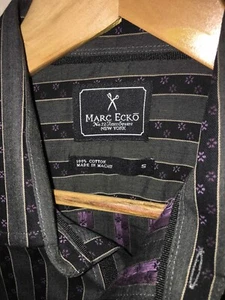 Marc Ecko New York Men's MultiColor Black Purple Long Sleeve Button Small Shirt - Picture 1 of 3