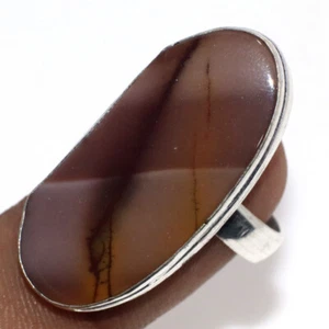 925 Silver Plated Mookaite Ethnic Ring Handmade Gemstone Jewelry Size Us 8 GW - Picture 1 of 3