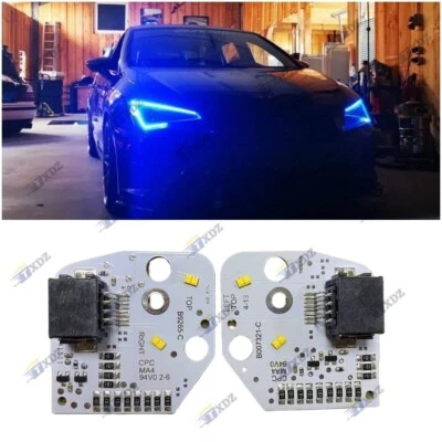 Placas LED azules DRL para faros Seat Leon 2013-2016 luz de circulación diurna Foto 1 de 4