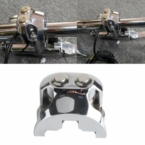 Handlebars Self Locking Button Switch Self-Resetting Push Chrome For Harley Dyna - Picture 1 of 8