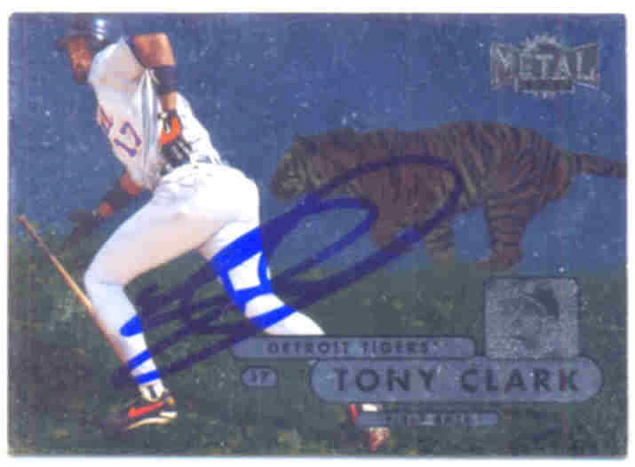 TARJETA FIRMADA POR TONY CLARK DETROIT TIGERS NEW YORK YANKEES METS DIAMONDBACKS RED SOX Foto 1 de 1