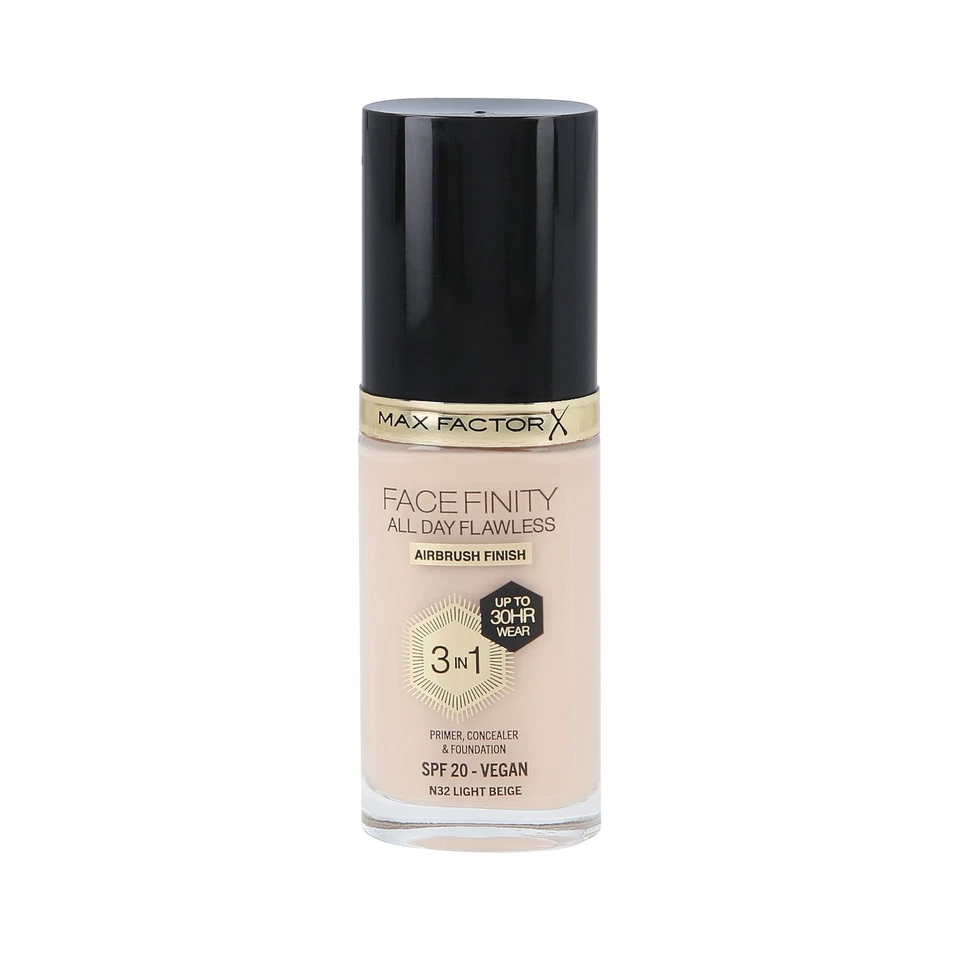 MAX FACTOR FACEFINITY ALL DAY FLAWLESS 3in1 30H Foundation N32 LIGHT BEIGE 30ml - Bild 1 von 1