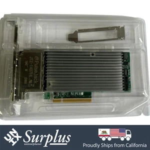 Supermicro AOC-STG-I4T 10GB RJ45 Quad Port PCIe x8 Server Karta sieciowa Oba uchwyty - Zdjęcie 1 z 5