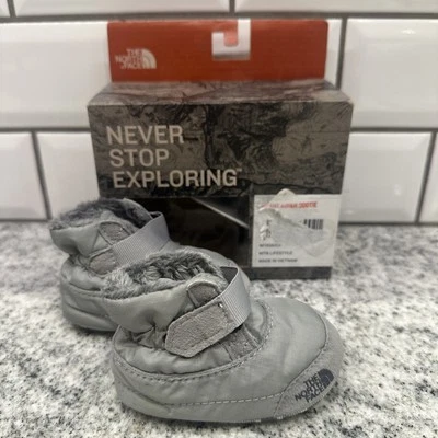 The North Face Asher Botín Bebé 1 Forrado para Nieve Gris Cálido Invierno Zapatos Recién Nacido Foto 1 de 4