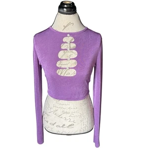 Shein Icon Top Sz Small Long Sleeve Cutout Cropped Clubwear Raved Y2k 90s Party - Picture 1 of 13