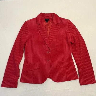 H & M винтажный красный бархат вельвет 100% хлопок куртка блейзер размер 10 - Изображение 1 из 4