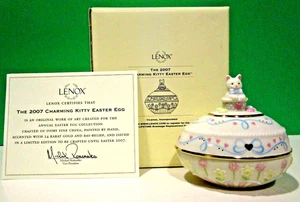 LENOX 2007 jährlich OSTERNEI CHARMANTES KÄTZCHEN KATZE -- -- NEU in BOX mit COA - Bild 1 von 7