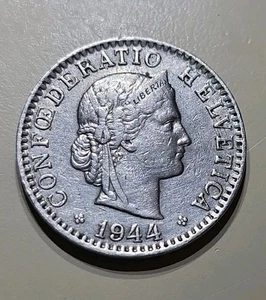 1944 Switzerland 20 Rappen - Very Nice Condition - Picture 1 of 2