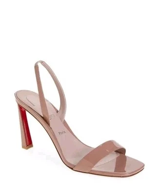 Christian Louboutin Condora 85 Women's Pink Leather Slingback Sandals Size 9 US - Image 1 of 4