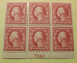 1917 US #499 - PB of (6) - 2c Washington, Type I MNH Rep Perf Seps. See photos. - Picture 1 of 2