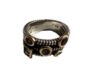 Ross Simons 14k yellow gold & Sterling silver Peridot Topaz Amethyst Ring Size 7 - Picture 1 of 9