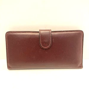 Bosca Full Grain Leather Wallet Burgundy Bifiold Snap Close Credit Card Slots - Picture 1 of 8
