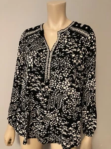 Lucky Brand Top Shirt 1X blau weiß Baumwollmischung - Bild 1 von 8