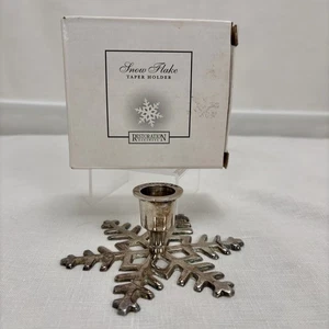 Vintage Restoration Hardware Snowflake Taper Candle Holder Silver-Tone Metal - Picture 1 of 6