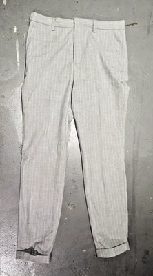 H&M Boys Grey Pinstripe Trousers - Size 29 Skinny Fit - Image 1 of 3