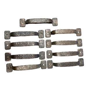 Set of 9 VTG Hammered Copper Cabinet Door & Drawer Handles Pulls Reclaimed - Picture 1 of 6