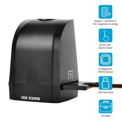 milageto Photo Scanner 135 Film Slide Scanner 8 Megapixel CMOS Convert For - Image 1 of 4
