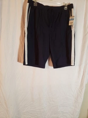 Pantalones cortos de entrenamiento activos SJB para mujer talla L azul marino y blanco Foto 1 de 4