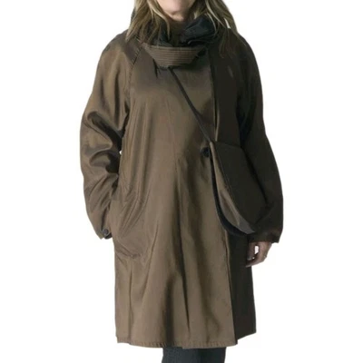 Chaqueta Parka Larga Mycra Pac Mujer Pequeña Bronce Negra Plisada Capa con Capucha EE. UU. Nueva sin Etiquetas Foto 1 de 4