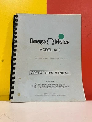 KENCO INDUSTRIES MODEL 400 Omega O Meter Operator's Manual - Image 1 of 2
