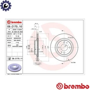 2x BRAKE DISC 09.C175.11 FOR MITSUBISHI i PEUGEOT ION CITROËN C-ZERO - Picture 1 of 7