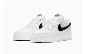 Nike Air Force 1 '07 Shoes Sneakers Low White Black CT2302-100 Mens Size 12.5 - Picture 1 of 7