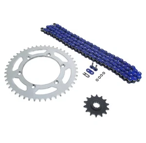 Cadena y piñón de junta tórica azul 520-112L plata 14/47 para Suzuki DR-Z400 2000-2003 - Imagen 1 de 4