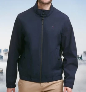 Tommy Hilfiger Men's Bomber Jacket Blue Water Wind Resistant S/M/L XL/XXL New - Picture 1 of 10