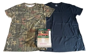 Mossy Oak Camo T-Shirt Youth Small & Black T-Shirt Cotton/Polyester Moisture Wck - Picture 1 of 9