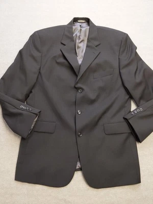 Blazer Stafford Para Hombres 42 Regular Negro Lana Traje Chaqueta Calce Clásico Dos Botones Foto 1 de 4