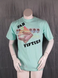 Vintage Graphic T-shirt - Fab Fifites Felt Lettering - Men's Large  - Picture 1 of 8