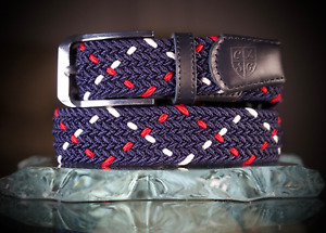 ALL SIZES Red, White & Blue Webbed Golf Belt, Brand NEW, Classic Style Golf