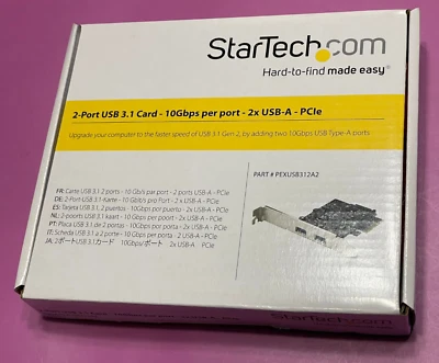 StarTech 2-Port USB 3.1 PCIe Card - 10Gbps/Port - Dual USB-A Ports - PEXUSB312A2 - Image 1 of 3