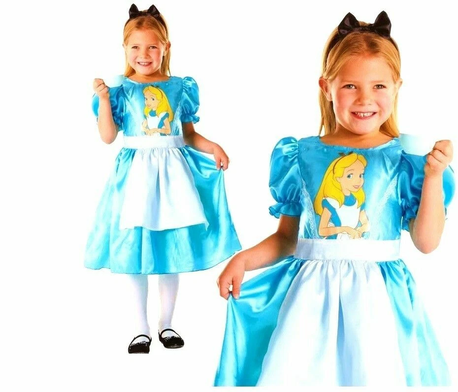 Niñas Disney Clásico Alicia en el País de las Maravillas Disfraz Vestido Elegante Fiesta Libro Semana Foto 1 de 1