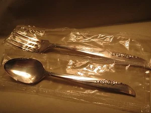 1957 Oneida Ltd 1881 Rogers Silver Plate LILAC TIME Salad Fork & Teaspoon NIP!! - Picture 1 of 8