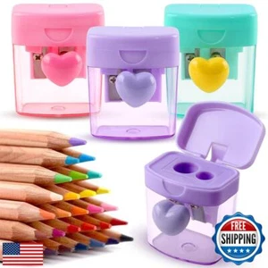 Heart Pencil Sharpeners Bulk Colored Pencil Sharpener Handheld Cute Pencil Sh - Picture 1 of 5