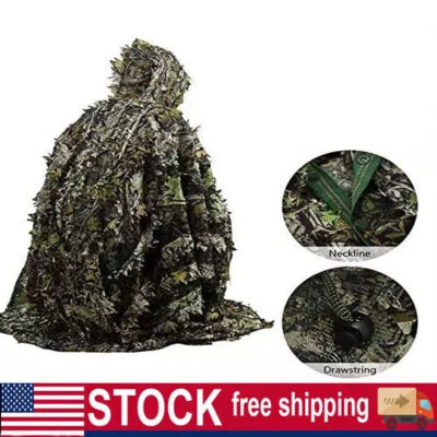 Poncho de lluvia camuflaje con capucha impermeable camuflaje impermeable ciego para caza senderismo Foto 1 de 4