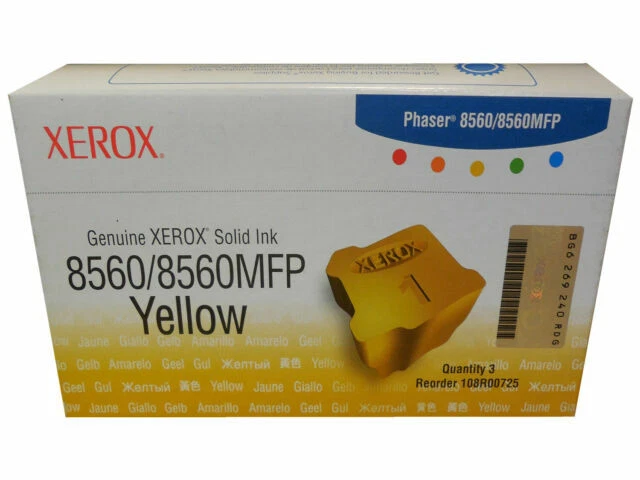 Xerox 108R00725 Solid Ink Sticks - Yellow, Pack of 3