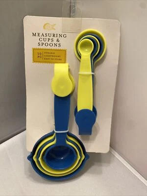 Measuring Cups and Spoons Set Plastic 10- Piece - Image 1 of 4
